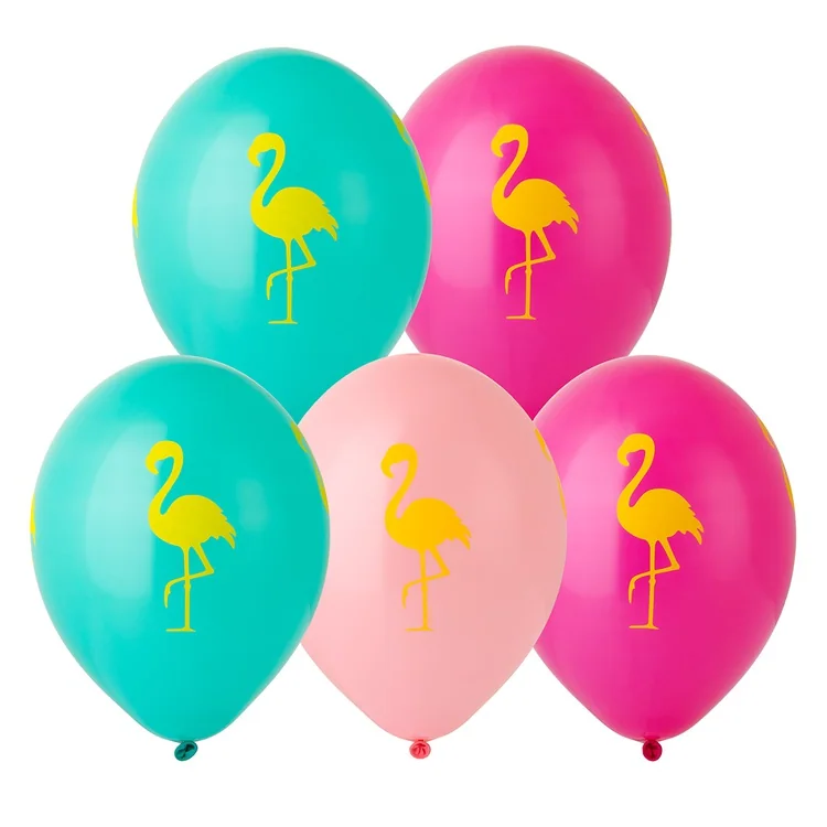 Шар (12”/30 см) Шелкография пастель Фламинго