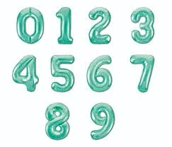 Шар (40”/102 см) Цифра 1, 2, 3, 4, 5, 6, 7, 8, 9, 0 Бискайский Зеленый
