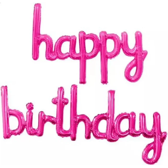 Набор шаров из фольги (17”/43 см) Мини-Надпись “Happy Birthday”, Фуше