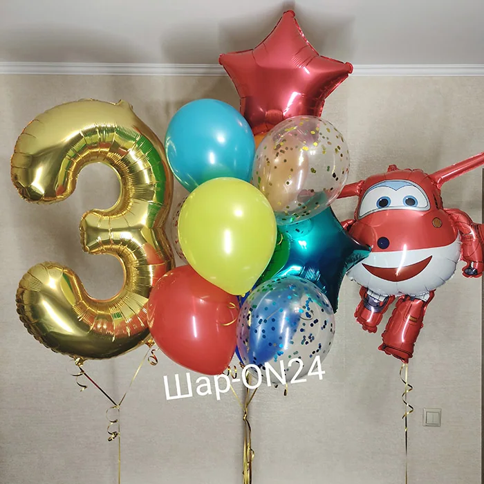 Композиция (6307) Самолет Джетт, Цифра и фонтан (в сборе)