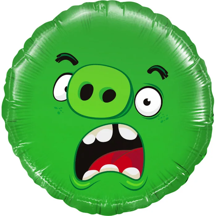 Шар (18”/46 см) Круг, Angry Birds, Зеленый