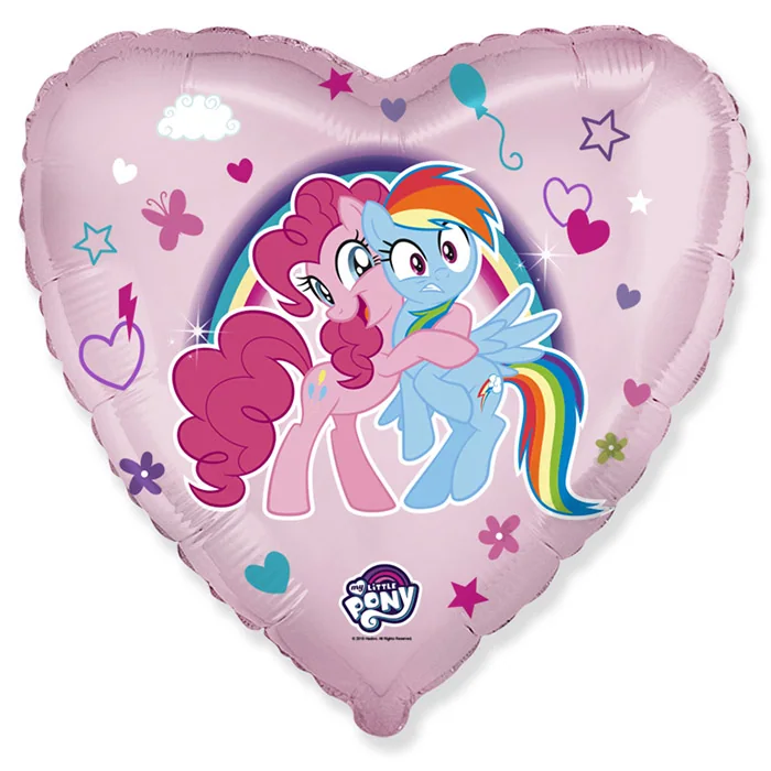 Шар (18”/46 см) Сердце, My Little Pony, Лошадки Пинки Пай и Радуга, Розовый