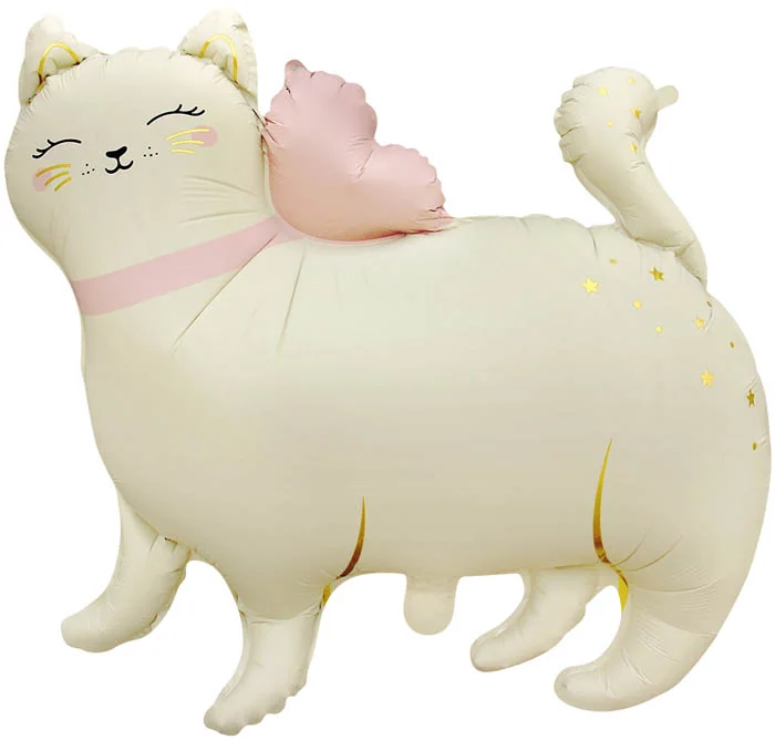 Шар (27”/69 см) Фигура, Кошечка с бантом, Сатин