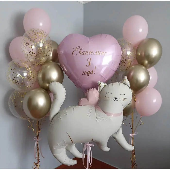 Композиция (1028/5) Кошечка с бантиком (в сборе)