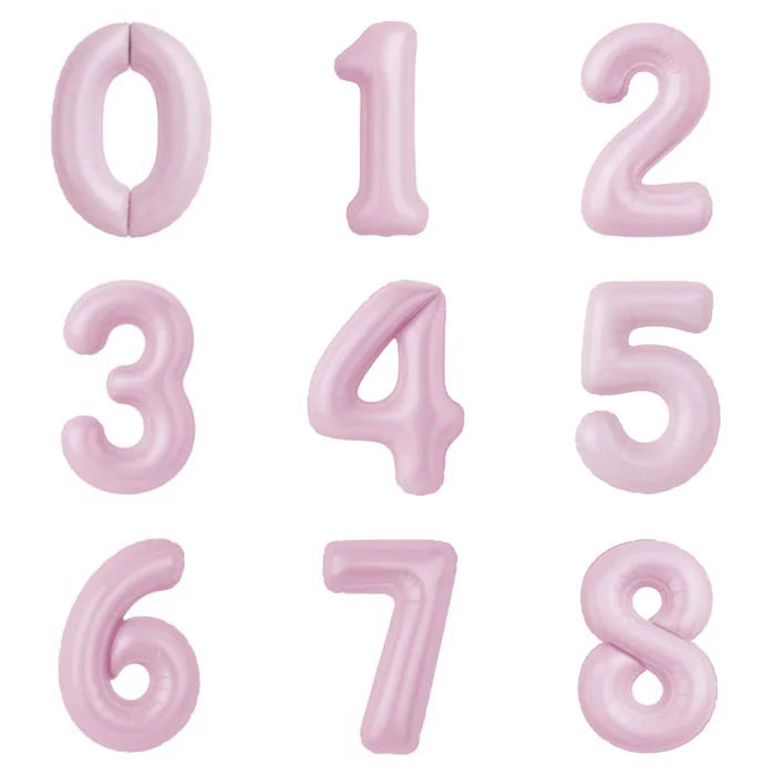 Шар (40”/102 см) Цифра 1,2,3,4,5,6,7,8,9,0  Зефирный