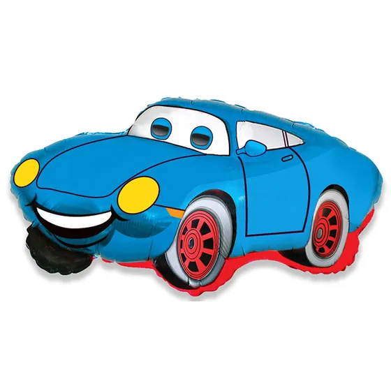 Шар (32”/81 см) Фигура, Гоночная машина, Синий