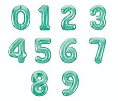 Шар (40”/102 см) Цифра 1, 2, 3, 4, 5, 6, 7, 8, 9, 0 Бискайский Зеленый