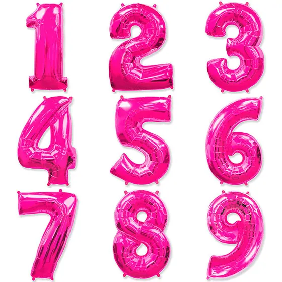 Шар (40″/102 см) Цифра, 1,2,3,4,5,6,7,8,9,0  Фуше