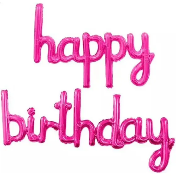 Набор шаров из фольги (17”/43 см) Мини-Надпись “Happy Birthday”, Фуше