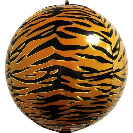 Шар (22”/56 см) Сфера 3D, Анималистика, Пятнистый окрас, Тигр
