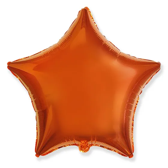 Шар (18”/46 см) Звезда, Оранжевый