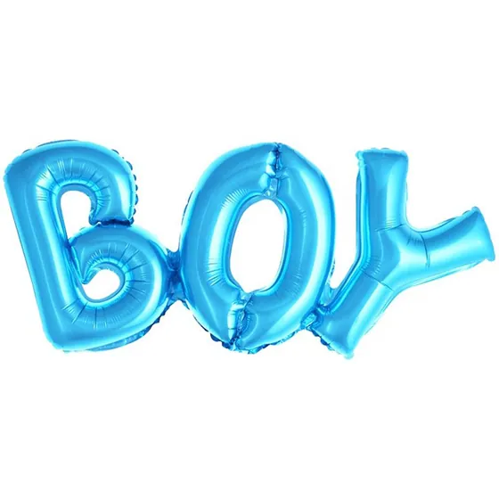 Шар (33”/84 см) Фигура, Надпись “Boy”, Голубой