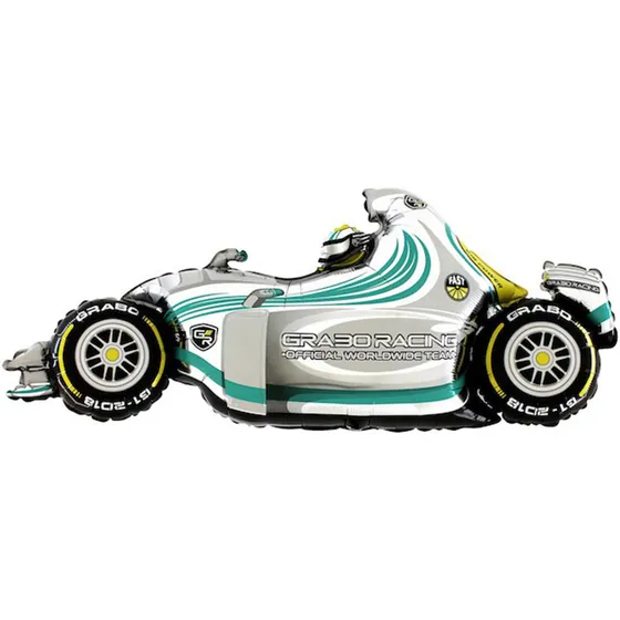 Шар (49”/124 см) Фигура, Гоночный автомобиль, Серый