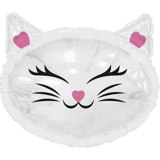 Шар (26”/66 см) Фигура, Кошечка, Белый
