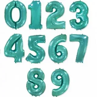 Шар (40”/102 см) Цифра 1,2,3,4,5,6,7,8,9,0  Тиффани