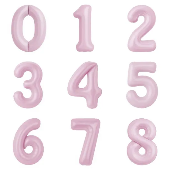 Шар (40”/102 см) Цифра 1,2,3,4,5,6,7,8,9,0  Зефирный