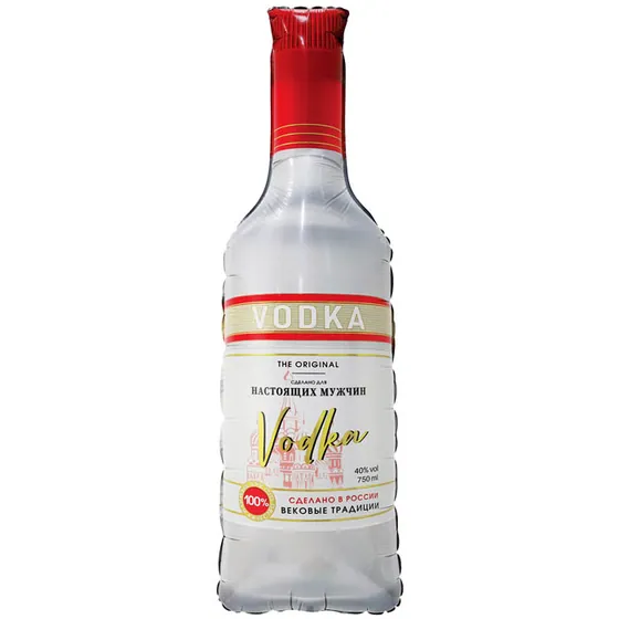 Шар (37”/94 см) Фигура, Бутылка, Водка для настоящих мужчин