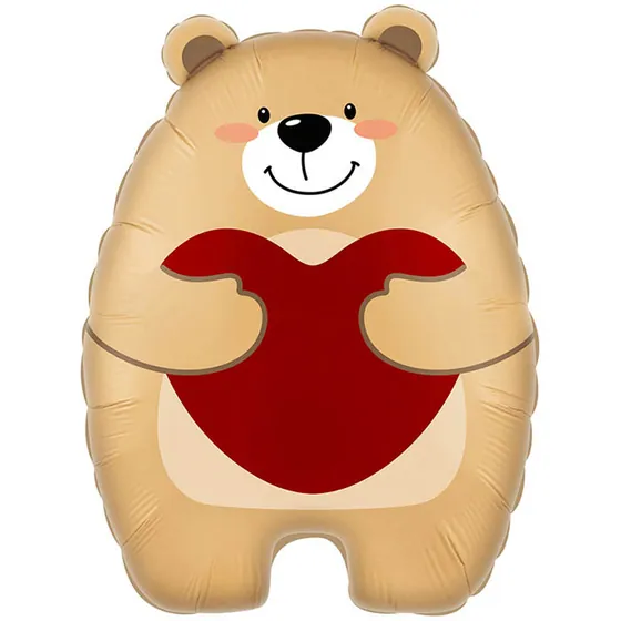 Шар (21”/53 см) Фигура, Мишка с сердцем